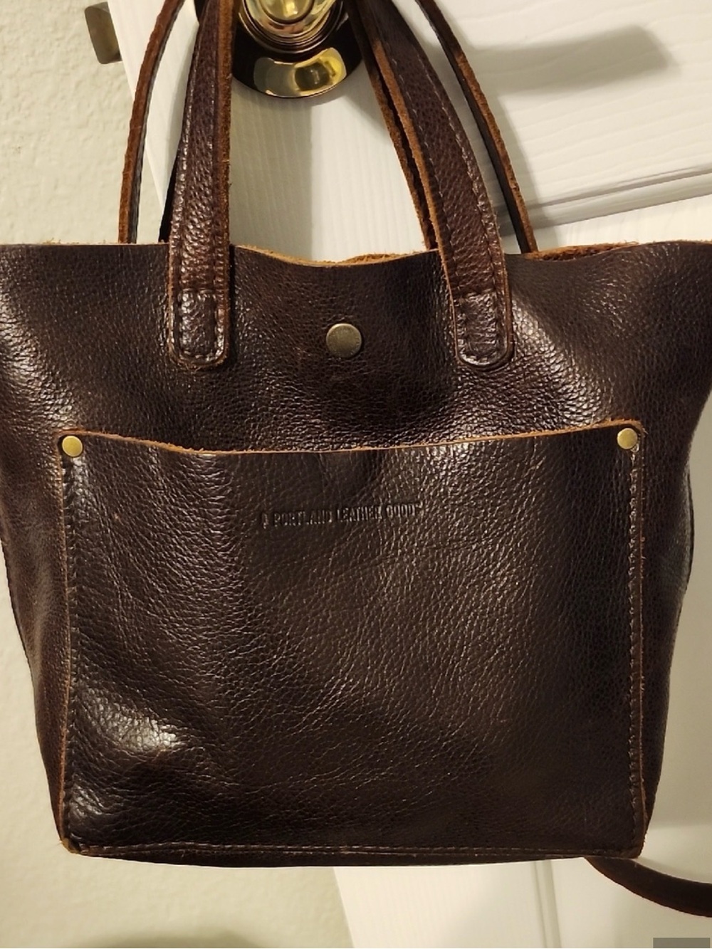 Mini Crossbody Tote - ColdBrew Brown Leather Portland Leather Goods - Picture 3 of 14